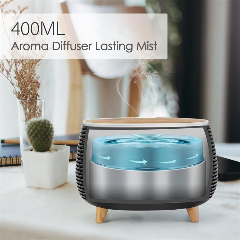 Diffuserlove Essential Oil Diffusers 400ML Aromatherapy Air Diffuser for Home Bedroom Office Room Aroma Diffuser with 7 Color Lights Intermittent Mist Mode