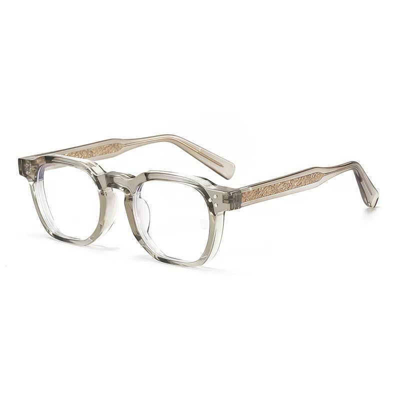 Retro Ful Frame Eyeglasses Fashion Anti-Blue Light for Women & Men Ideal for Work Daily Use with Stylish Design & Elegant Gold Accents Plastic Material