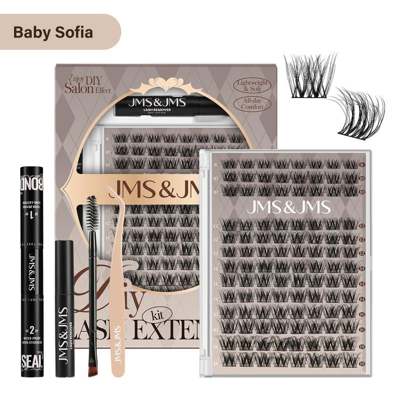 Miss Bella Kit L JMS&JMS Classic 8-18Mm Volume D-Curl Eyelash Cluster DIY Lash Extensions at Home Makeup Cosmetic Cat Eye