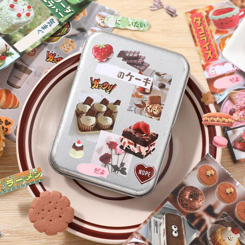 Food Themed Sticker Book, 30Pcs/Set Cute Food Pattern Sticker, DIY Decorative Sticker for Phone Case, Computer, Guitar, Bag, Water Cup, Scrapbook, Ornaments #TOP PICKS
