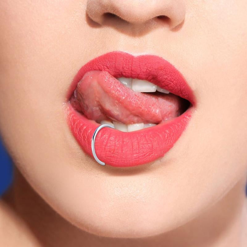 4Pcs Valentine'S Day Fashion Gift, Elegant Hypoallergenic Alloy Lip Ring, Sexy/Simple Style, Ring Style Fake Pierced Body Jewelry, Very Suitable for Daily Wear and Parties