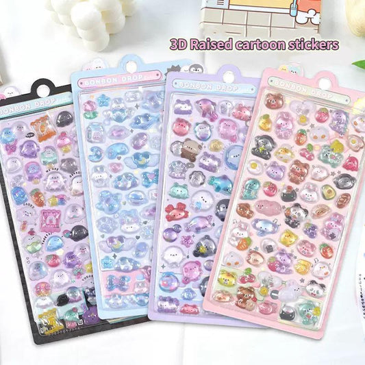 3D Puffy Cartoon Animal Stickers Pack Cute Decorative for Journals, Planners, Scrapbooks, Phone Cases, Water Bottles, Laptops & Stationery (US Stock)