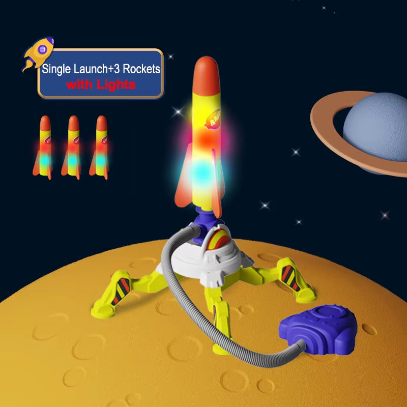 Kid Air Rocket Foot Pump Launcher Toys Sport Game Jump Stomp Outdoor Child Play Set Toy Pressed Rocket Launchers Pedal Games Toy