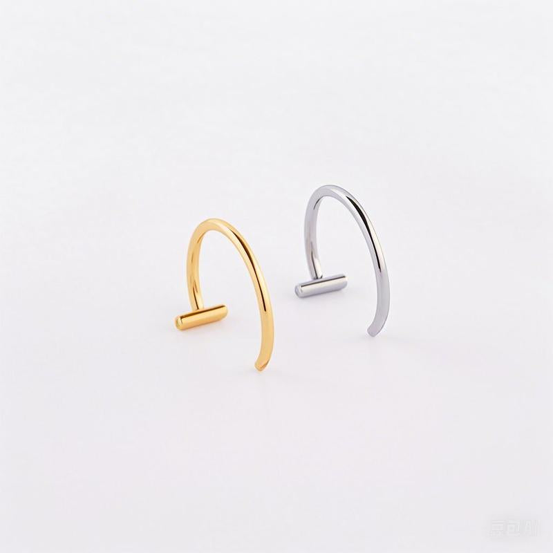 4Pcs Valentine'S Day Fashion Gift, Elegant Hypoallergenic Alloy Lip Ring, Sexy/Simple Style, Ring Style Fake Pierced Body Jewelry, Very Suitable for Daily Wear and Parties