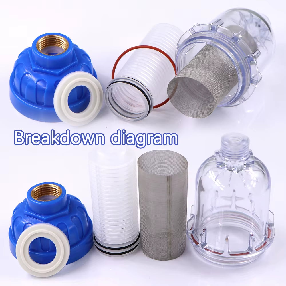 1Pc 1/2" 40Μm Prefilter Garden Tap Faucet Filter with 316 Stainless Steel Screen Strainer Impurities for Kitchen Bathroom Courty