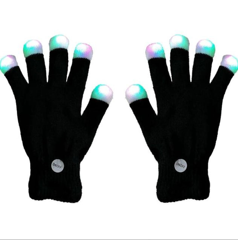 Colors Light Show LED Gloves Rave Light Finger Lighting Flashing Glow Mittens for Boys Girls Adults With
