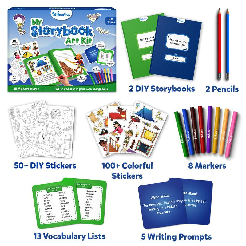 Skillmatics Storybook Art Kit - DIY Craft & Writing Kit with 300+ Stickers, Scrapbooking & Journal Activity, Gifts for Kids Ages 5 to 10
