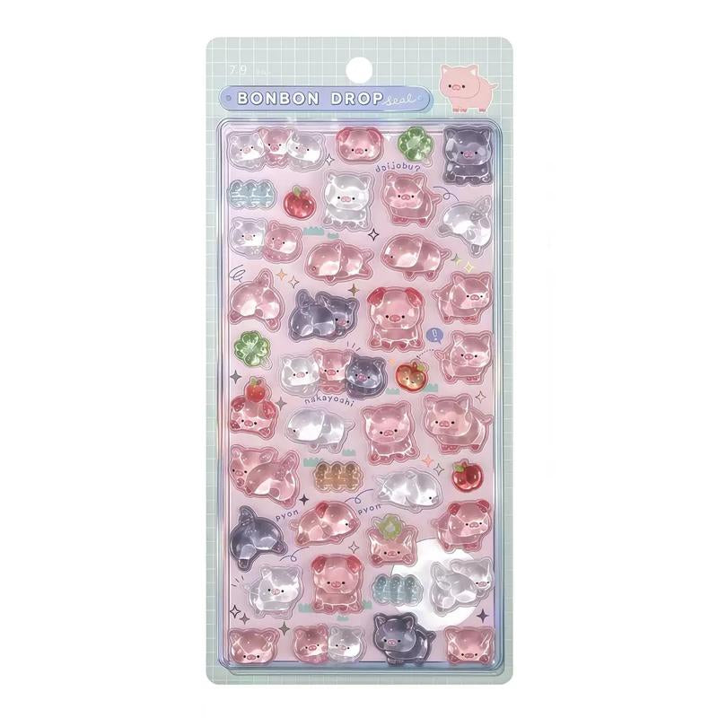 3D Puffy Cartoon Animal Stickers Pack Cute Decorative for Journals, Planners, Scrapbooks, Phone Cases, Water Bottles, Laptops & Stationery (US Stock)