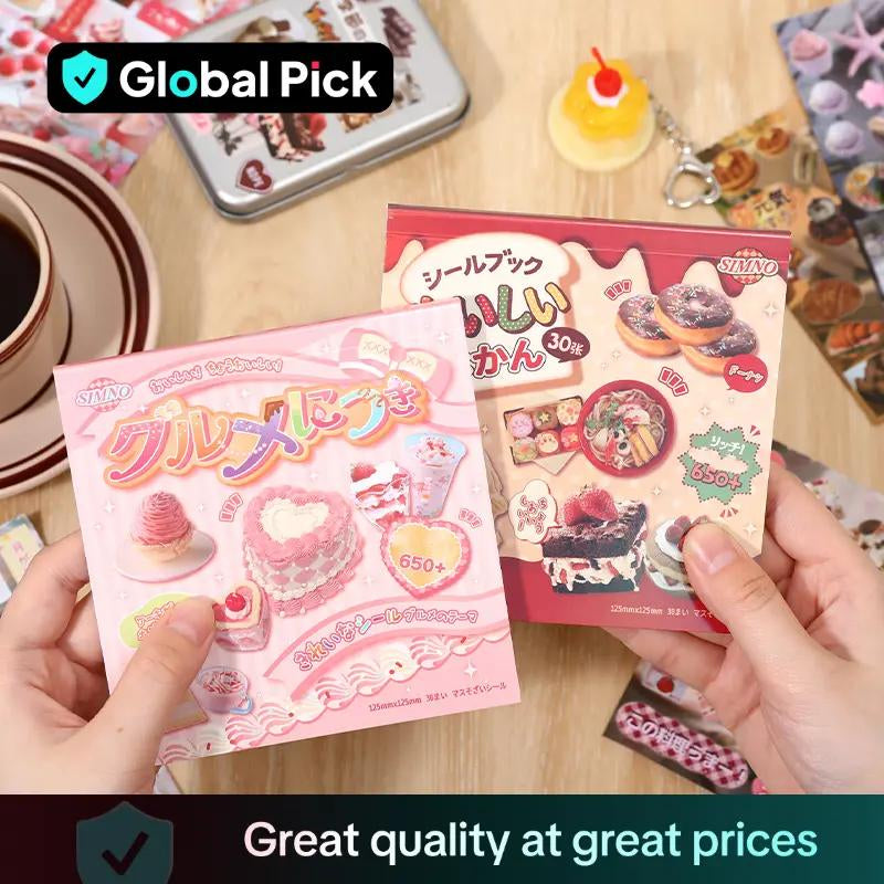 Food Themed Sticker Book, 30Pcs/Set Cute Food Pattern Sticker, DIY Decorative Sticker for Phone Case, Computer, Guitar, Bag, Water Cup, Scrapbook, Ornaments #TOP PICKS