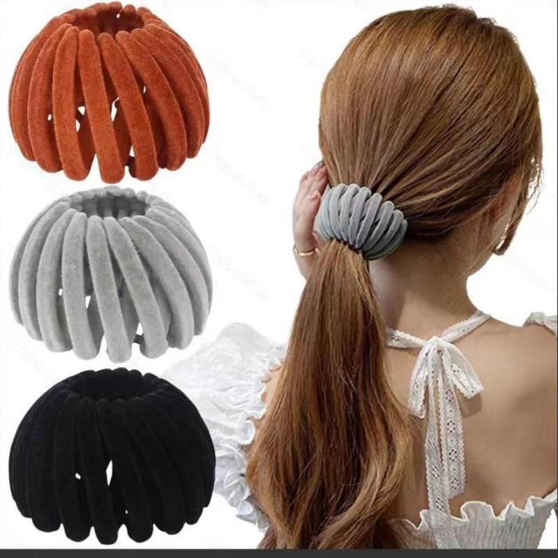 7Pcs Bohemian Style Bird Nest Magic Hair Clips Set, Elegant Hollow-Out round Plastic Hair Bun Accessories for Women, with Wedding Festival Hair Decor