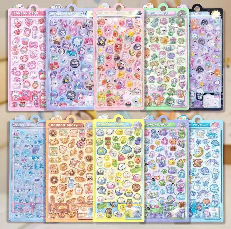 3D Puffy Cartoon Animal Stickers Pack Cute Decorative for Journals, Planners, Scrapbooks, Phone Cases, Water Bottles, Laptops & Stationery (US Stock)