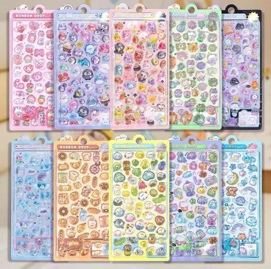 3D Puffy Cartoon Animal Stickers Pack Cute Decorative for Journals, Planners, Scrapbooks, Phone Cases, Water Bottles, Laptops & Stationery (US Stock)