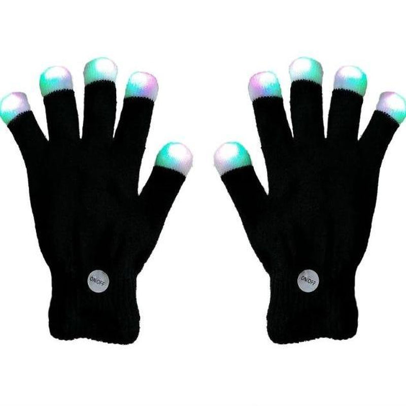 Colors Light Show LED Gloves Rave Light Finger Lighting Flashing Glow Mittens for Boys Girls Adults With