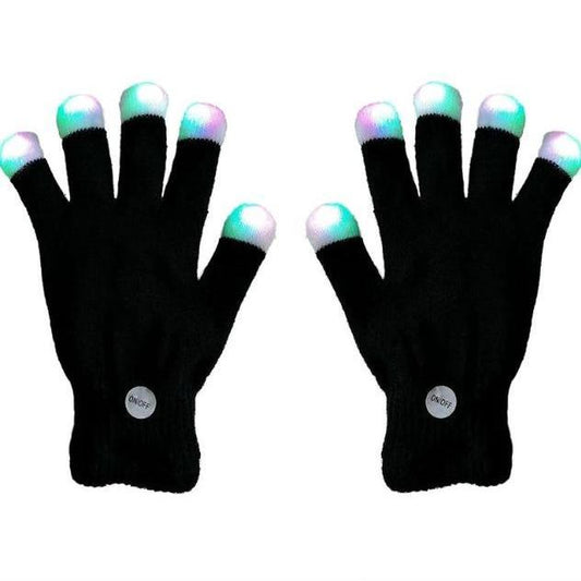 Colors Light Show LED Gloves Rave Light Finger Lighting Flashing Glow Mittens for Boys Girls Adults With