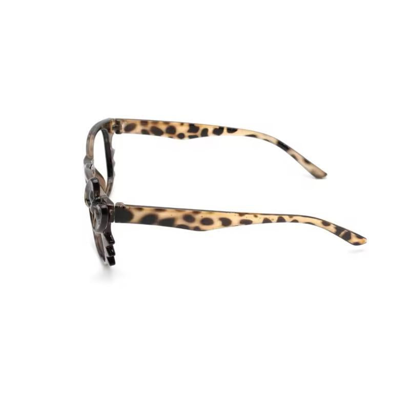 Y2K Hello Kitty Leopard Print Kawaii Eyeglass Frame, Trendy Cartoon Decorative Accessories without Lenses for Women, Retro Cute Fashion Eyewear Party Glass Cat Eye Fashion Fit Decoration