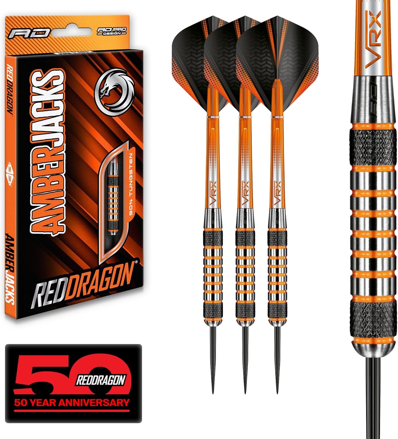 Amberjack Series Darts Set with Flights and Shafts (Stems)