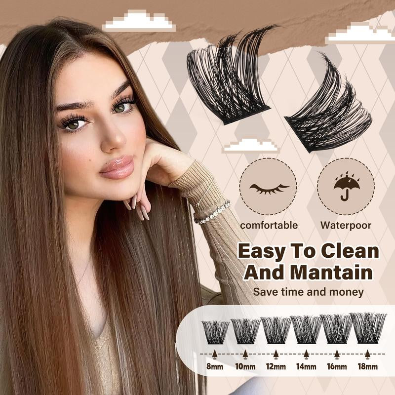 Miss Bella Kit L JMS&JMS Classic 8-18Mm Volume D-Curl Eyelash Cluster DIY Lash Extensions at Home Makeup Cosmetic Cat Eye