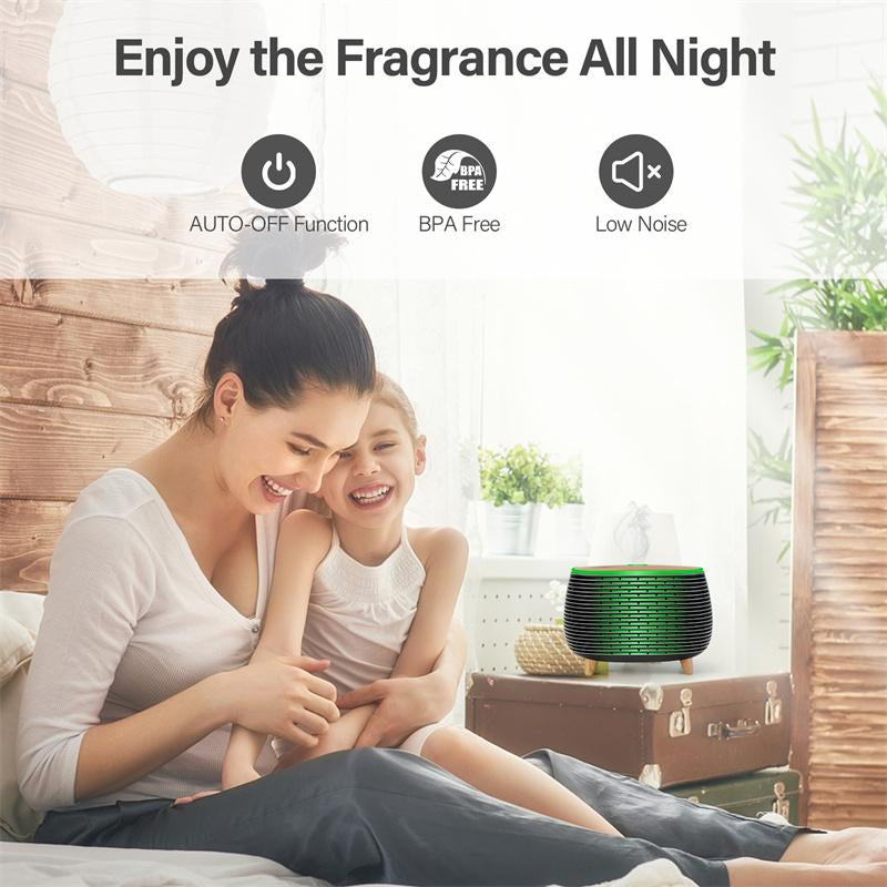 Diffuserlove Essential Oil Diffusers 400ML Aromatherapy Air Diffuser for Home Bedroom Office Room Aroma Diffuser with 7 Color Lights Intermittent Mist Mode