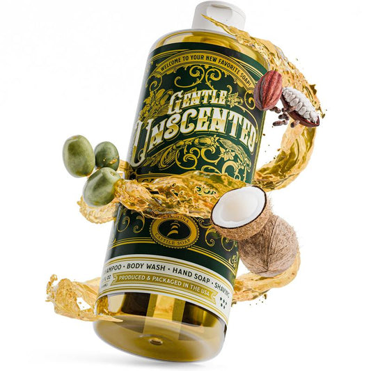 Carolina Liquid Castile Soap | Unscented | EWG Verified | Oregon Tilth Certified Organic | Shampoo Body Wash & Hand Soap