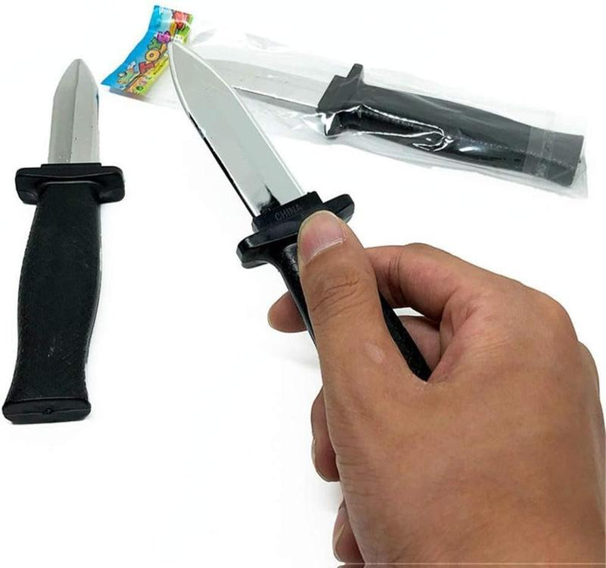 3 Pcs Retractable Knife Disappear Blade Trick Fake Dagger Joke Prank Props Halloween Gag Magic Toy