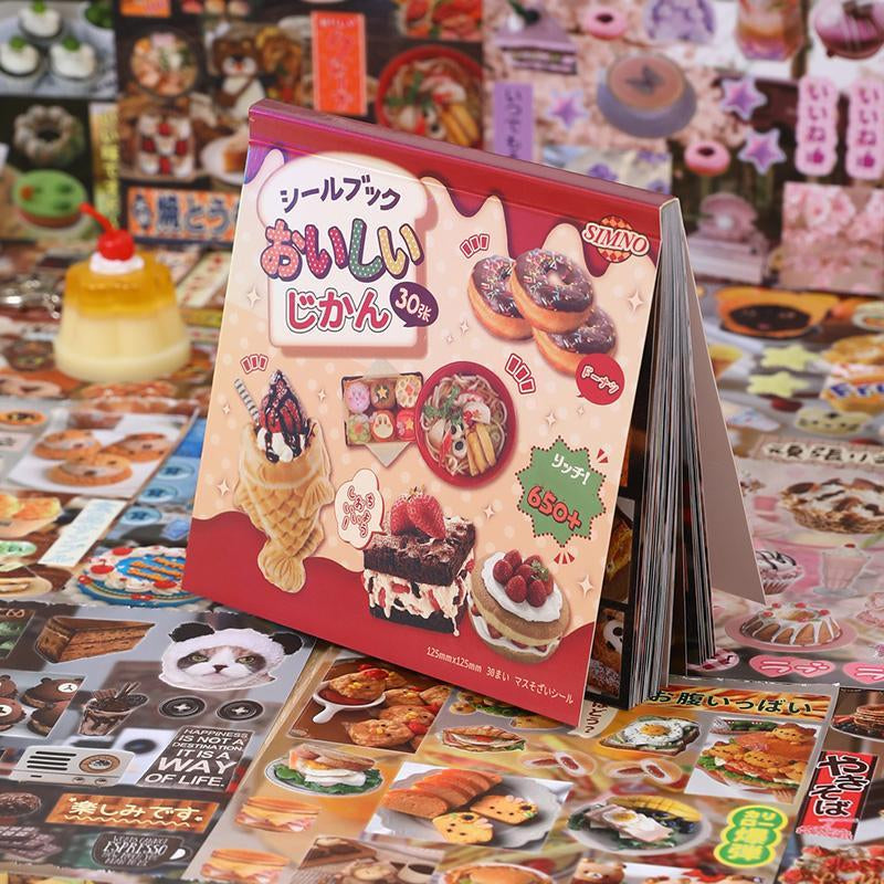 Food Themed Sticker Book, 30Pcs/Set Cute Food Pattern Sticker, DIY Decorative Sticker for Phone Case, Computer, Guitar, Bag, Water Cup, Scrapbook, Ornaments #TOP PICKS