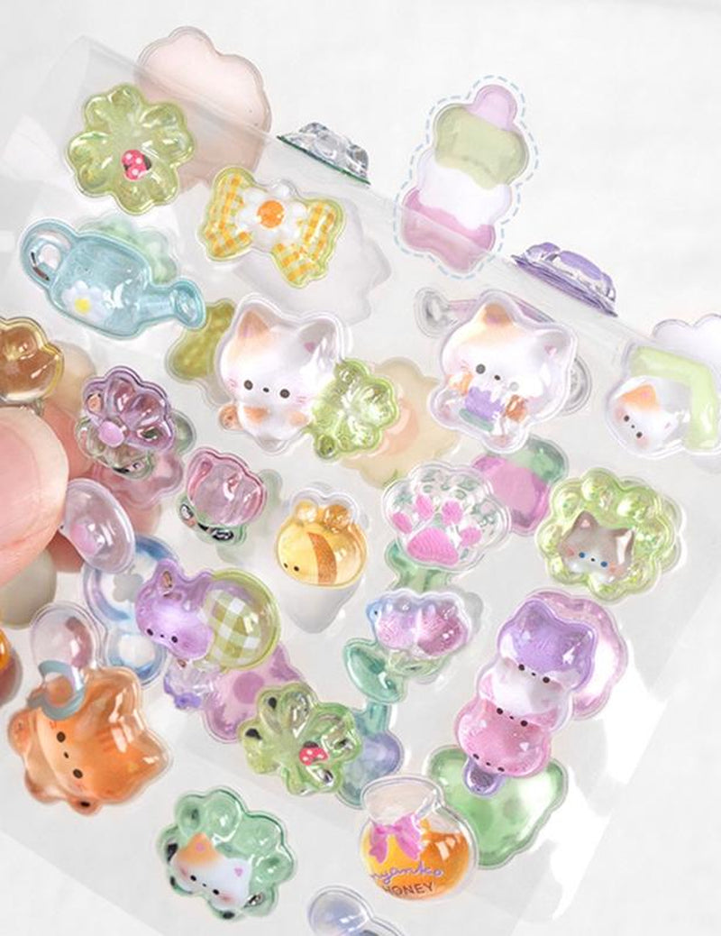 3D Puffy Cartoon Animal Stickers Pack Cute Decorative for Journals, Planners, Scrapbooks, Phone Cases, Water Bottles, Laptops & Stationery (US Stock)